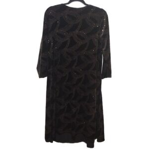 Women's 1X NY Collections Black Sequence Dress Faux 2 Piece Cardigan Party